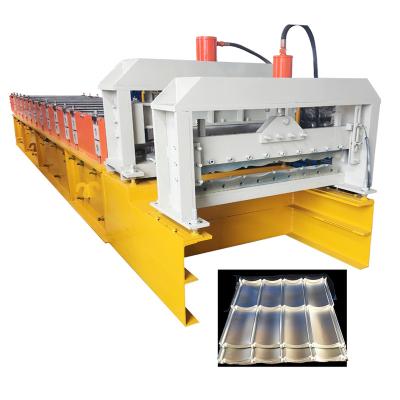 China Building Material Shops Color Steel Corrugated Sheet Making Coated Roof Tile Roll Forming Machine for sale