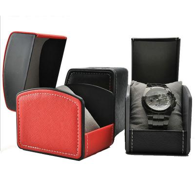 China Save Design Luxury Custom LOGO Watch Box High End Genuine Leather Watch Box Packaging for sale