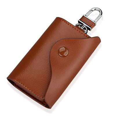 China Fashion Car Key Case Hook Loop Coin Case Cover Wallet Genuine Leather Universal Instant Key Case for sale