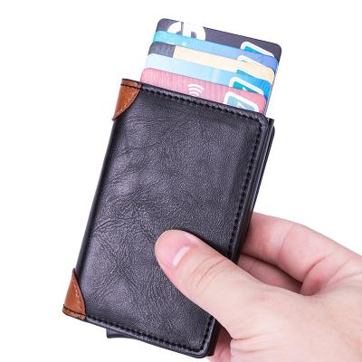 China Fashion Mens Wallet Pop Card Holder RFID Wallet Mens Slim Wallet With Money Clip for sale