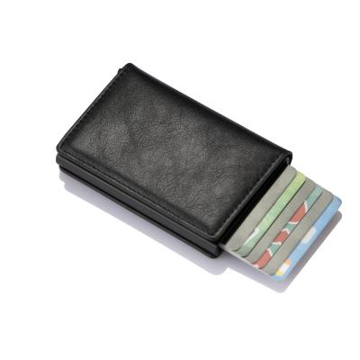 China Rfid Wallet Aluminum RFID Leather Wallet Rfid Blocking Card Holder for sale