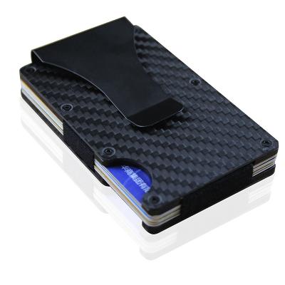 China Minimalist RFID wallet carbon fiber wallet rfid wallet aluminum for sale