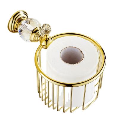 China High Quality Gold Modern Popular Color Wc Basket Toilet Paper Holder Paper Towel Paper Holder for sale