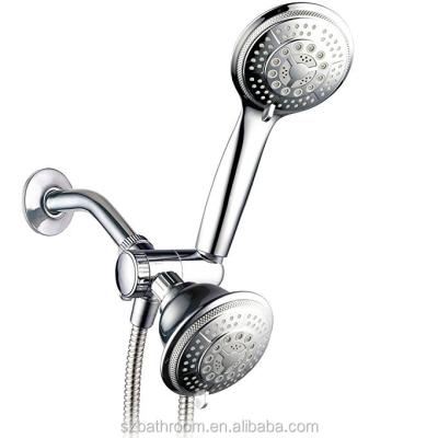 China Amazon Hot Selling 5 Function Metered Shower Head Plastic Hand Held Shower Faucets Combo Set for sale