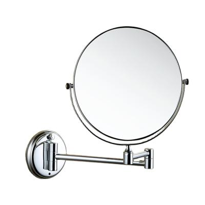 China 6/8 Inch Magnifying Double Faced Extendable Magnification Silver Wall Mounted Makeup Mirror With Two Arms for sale