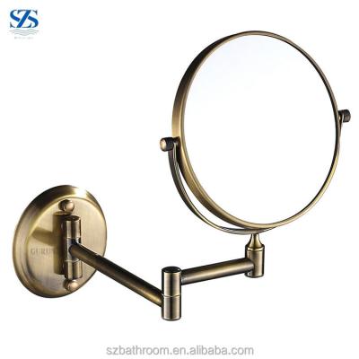 China Shatterproof Mirrors for Kids Side Wall Makeup Mirror Brass Copper Unbreakable Round Double for Kids for sale