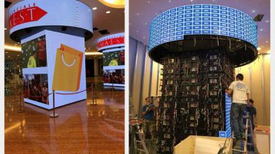 China Indoor Installation P3 Circular Column LED Soft Module with High Contrast Ratio 5000 1 and 256 Color Depth for sale