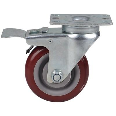 China 100KG 100mm Castors Heavy Duty 4 PVC Swivel Plate Caster Wheels for sale