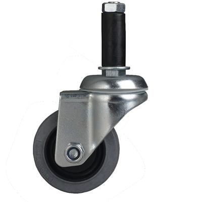 China ESD Castors Conductive Wheel M12 4 Inch Rubber Caster Wheels 75KG Load for sale