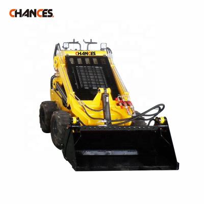 China Hotels Wheeled Mini Skid Steer Loader Mini Wheel Loader With Standard 23hp Gasoline Engine EPA 18*8.5-8 Tubeless Tires Bucket for sale