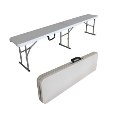 China Modern White 6FT Plastic Fold In Bench Outdoor Half Garden Portable Benches for sale