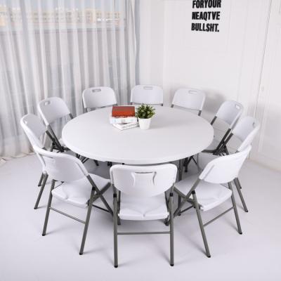 China Wholesale Cheap Foldable Garden Wedding Banquet Furniture Set Plastic Folding Outdoor Tables For Events for sale