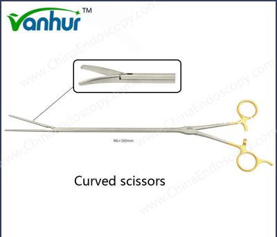 China Acceptable OEM Laparoscopic Thoracomoty Instruments Laparoscopic Forceps Curved Scissor  For Surgery for sale