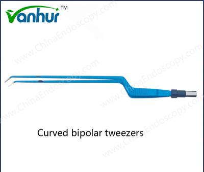 China Type 2 Medical Device Reusable Bipolar Curved Tweezers for Surgical Applications for sale