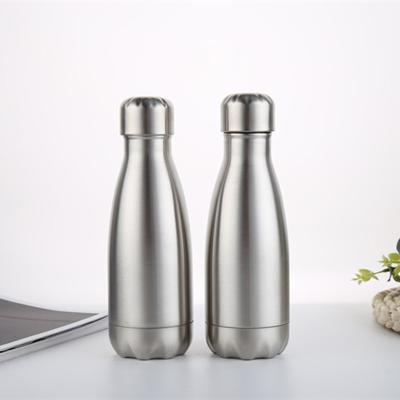 China Sustainable 260ml Double Vacuum Sports 304 Stainless Steel Thermos Kettle Outdoor Travel Mug Creative Cola Bottle for sale