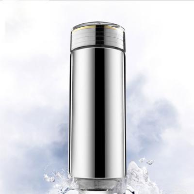 China Double-Layer Viable Double-Layer Vacuum Flask Crystal Glass Water Men's Tea Cup Business High End Filter With Cover Mug for sale