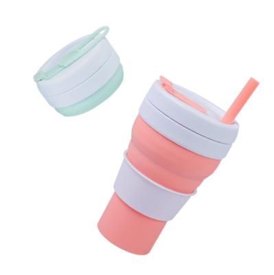 China Silicone Coffee Mug Cup 590ml Portable Casual Travel Folding Collapsible Coffee Mug for sale