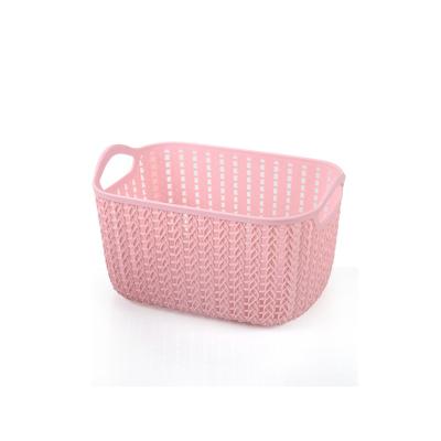 China Small Stocked Rectangle Plastic Basket for sale