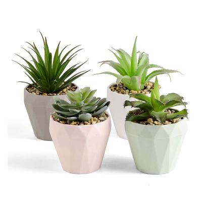 China Minimalist PRIMAISON Green Artificial Succulents Small Potted Plants Set Decorative Faux Succulent Plastic Plant Indoor &Outdoor for sale