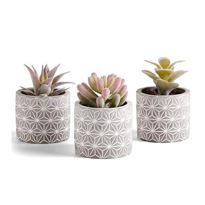 China Minimalist PRIMAISON Flocked Small Artificial Succulents Plants Set With Pot Decorative Faux Plastic Bonsai Indoor &Outdoor For House for sale