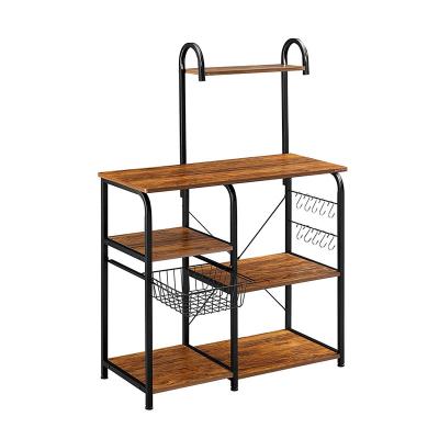 China Kitchen Baker Storage Trolleys Microwave Oven Rack Large Size Organizer Multi Functional Functional Industrial Shelf Rack for sale