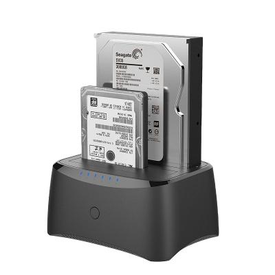 China Multifunctional ABS 2.5/3.5 inch HDD hdd duplicator, USB3.0 SSD docking station dual hdd 12TB for sale