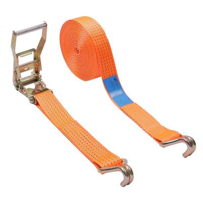 China Wholesale 2 Inch 50mm Yarn Hook Retractable 100% Polyester Ratchet Straps Adjustable Shoulder Straps for sale