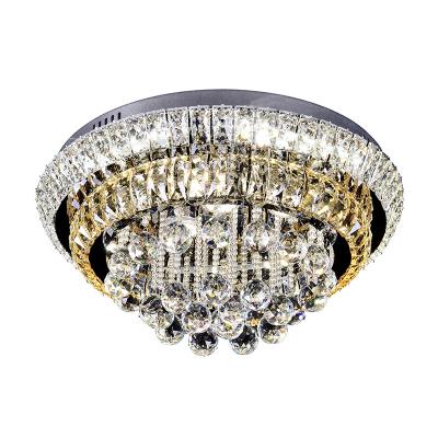 China Simple modern different size customized small house lighting luxury k9 chrome crystal chandeliers ceiling lights for sale