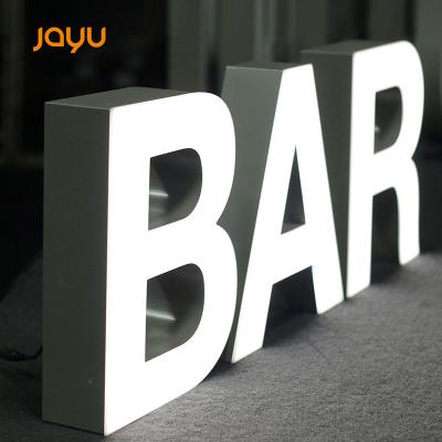 China Positive Light Crystal Word Door Sign Stainless Steel Buildings Luminescent Metal Back Light Advertising Word for sale