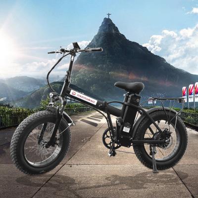 China Aluminum Alloy 20 Inch Electric Folding Fat Bike 500W 48V 10.4Ah 4.0 Fat Tire Electric Foldable Bicycle Snow Ebike for sale