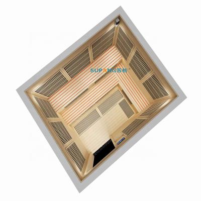 China Cheap tiny computer control panel houses 3 person infrared saunawooden sauna room infared sauna low emf for sale