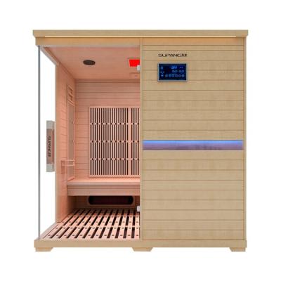 China Computer Control Panel China Factory Supply 4 People Wooden Saunas Home Far Infrared Indoor Room for sale