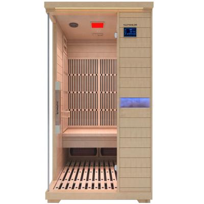 China Hemlock Portable Infrared Heater Kits Computer Control Panel Two People Sauna Traditional Far Infrared Dry Sauna for sale