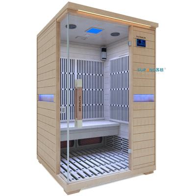 China Hot Sale 2022 New Hemlock 1 Person Computer Control Panel Portable Home Dry Far Infrared Sauna for sale