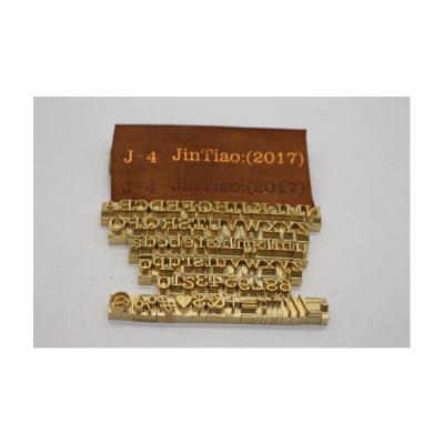 China Work Factory Alphabet Wholesale Copper Die Stamping Numbers Decoration Metal Embroidered Stamp for sale