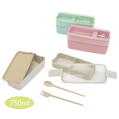 China Freshness Preservation Food Grade Two Layers Plastic Lunch Box for sale