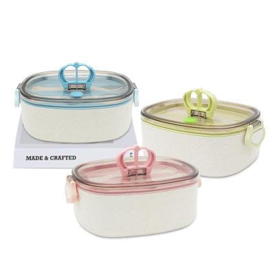 China Freshness Retention 900ml Customized Color Bamboo Fiber And PP PS Bento Lunch Box , Kids Showcase OEM Available for sale