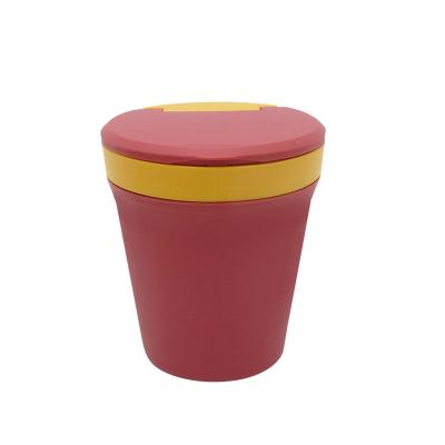 China With Spoon Morandi Colors N925 PP Microwave Soup Mug With Spoon 400ml Collapsible Cup for sale