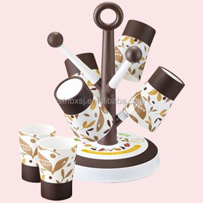 China Sustainable Candy Tree Hanger Cup Drying Rack With 6pcs Cup for sale