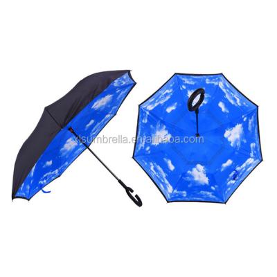 China Large Capacity Modern Portable Double Layer Umbrella Stand Custom Inverted Automatic Umbrella Made China for sale