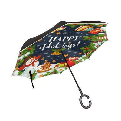 China China Wholesale Modern Goods Stripe Pattern Car Umbrella Automatic Reverse Umbrella for sale