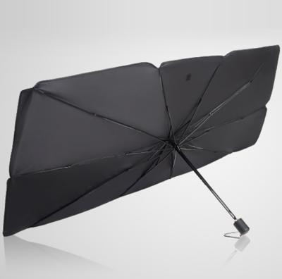 China Morden Luxury New Design Double Folding Umbrella Car Sun Protection Umbrella With Titanium Pongee Silver Coating for sale