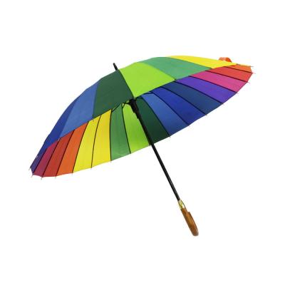 China Shop Large Size Automatic Open Quality 24 Colors Umbrella Stick Strong Umbrella for sale