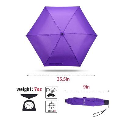 China Modern Mini Light Weight Sun And Rain Travel Umbrella For Women Men for sale