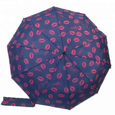 China Narrow Automatic Open Manual Printing Narrow Folding Umbrella for sale