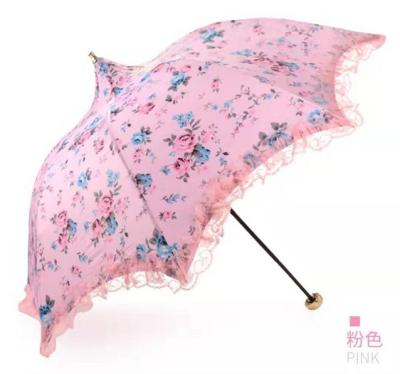 China China Supplier Free Sample Cheap Flower Folding Upright Umbrella for sale