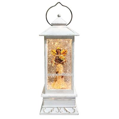 China Home Decor Angel Gift Craft Wholesale Rustic Fall Thanksgiving Snow Globe Angel Figurine Inside Glitter Swirling Platic+Resin+Liquid Resin for sale