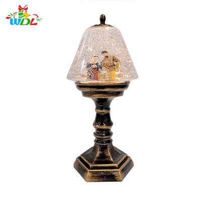 China Jesus Holy Family Ornament Promotion Christmas Gift Resin Twinkle Light Snow Swirl Globe Decoration Acrylic Lanterns Wholesale Christmas Customized for sale