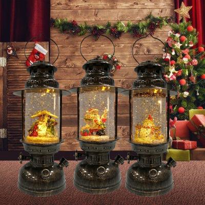 China Plastic+water Snowglobe Christmas Home Decoration Gift Custom Lighted Plastic Snowman Resin Glass Snow Globe for sale