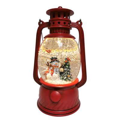 China 2020 Christamas Home Decoration Acrylic Product Hot Design Personalized Gift&Craft Snowman Ornament Tabletop Swirling Led Light Mini Christmas Snow Globe for sale